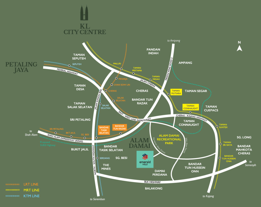 emeraldhillslocationmap NEW PROPERTY LAUNCH NEW CONDO SELANGOR