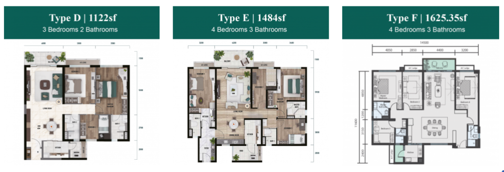 3 - 4 bedroom condominium units