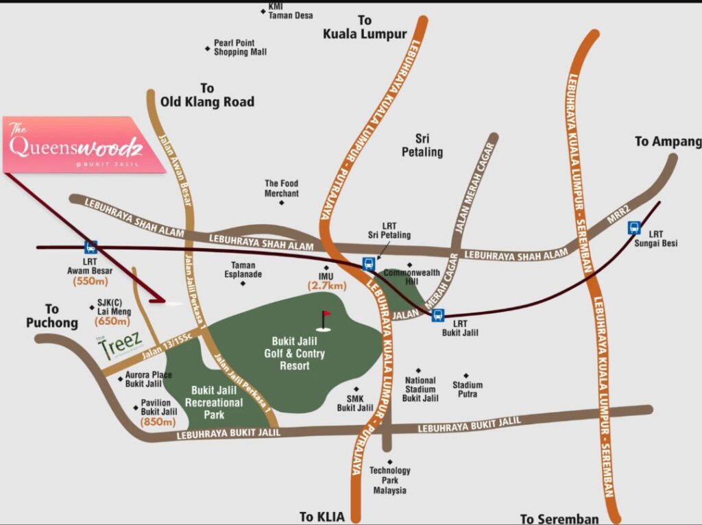 Queenswoodz Residence is situated at Bukit Jalil, near Pavilion shopping mall
